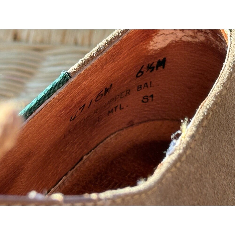 Vintage G.H. Bass “Saddles & Bucks” Saddle Shoes Tan Suede Leather Oxfords 6.5M - Picture 6 of 9